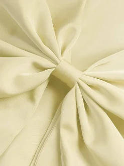 Sale Retro Stage 1960s Square Neck Back Bow Satin Dress