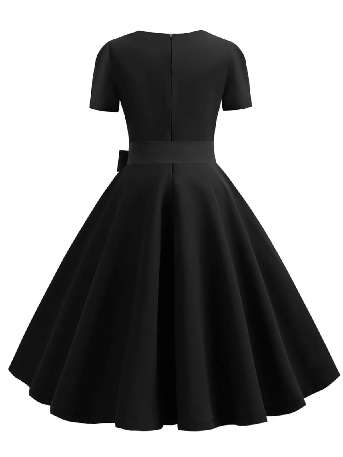 Best Retro Stage 1950s Square Neck Short Sleeves Dress