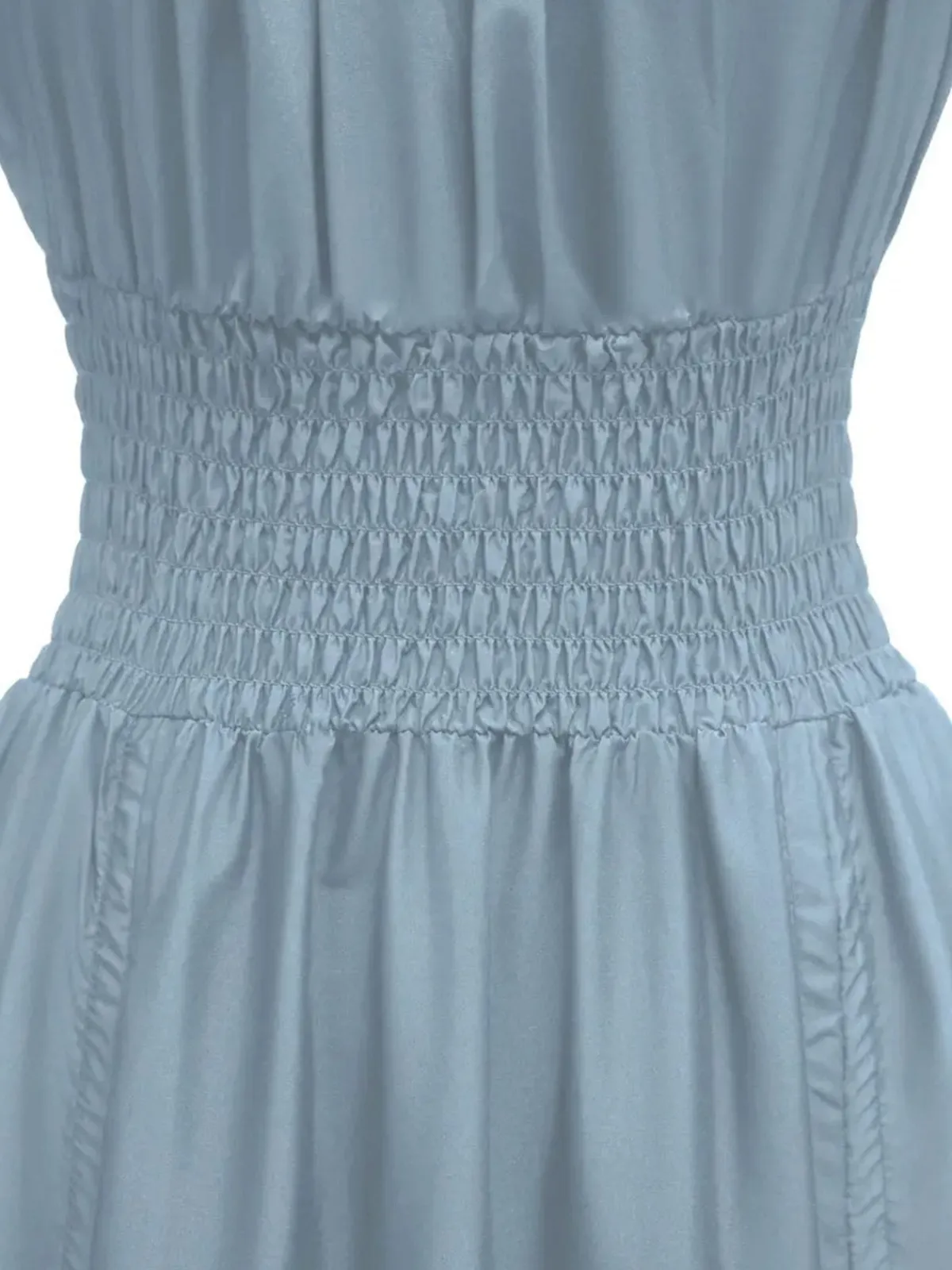 Sale Retro Stage 1930s Square Neck Wrinkles Puff Sleeves Dress