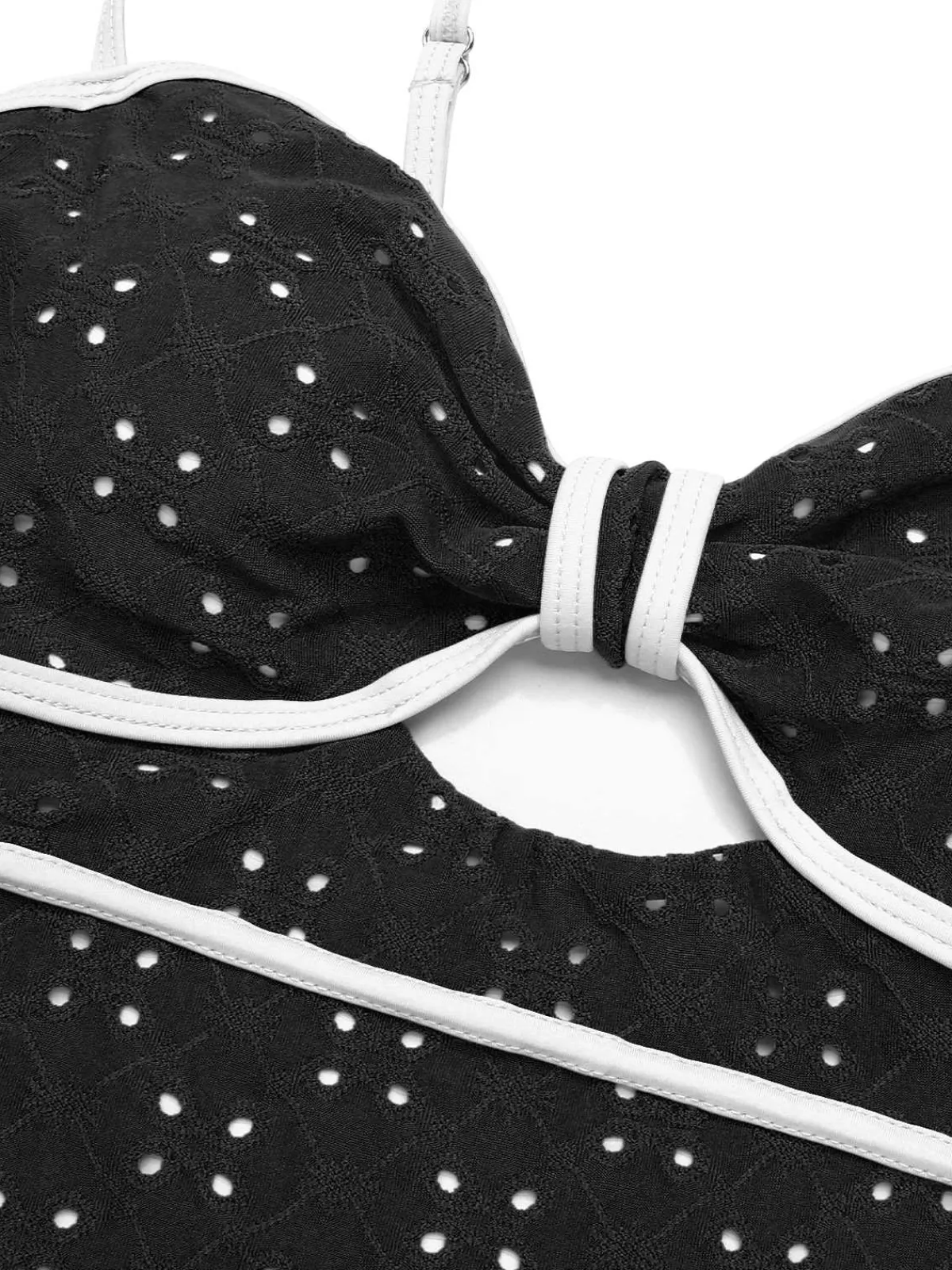 Sale Retro Stage 1960s Strap Contrast Trim One-Piece Swimsuit