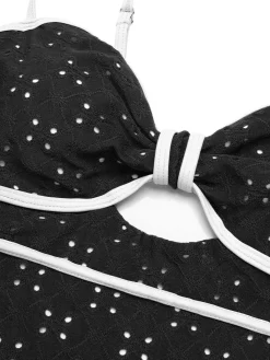 New Retro Stage 1960s Strap Contrast Trim One-Piece Swimsuit