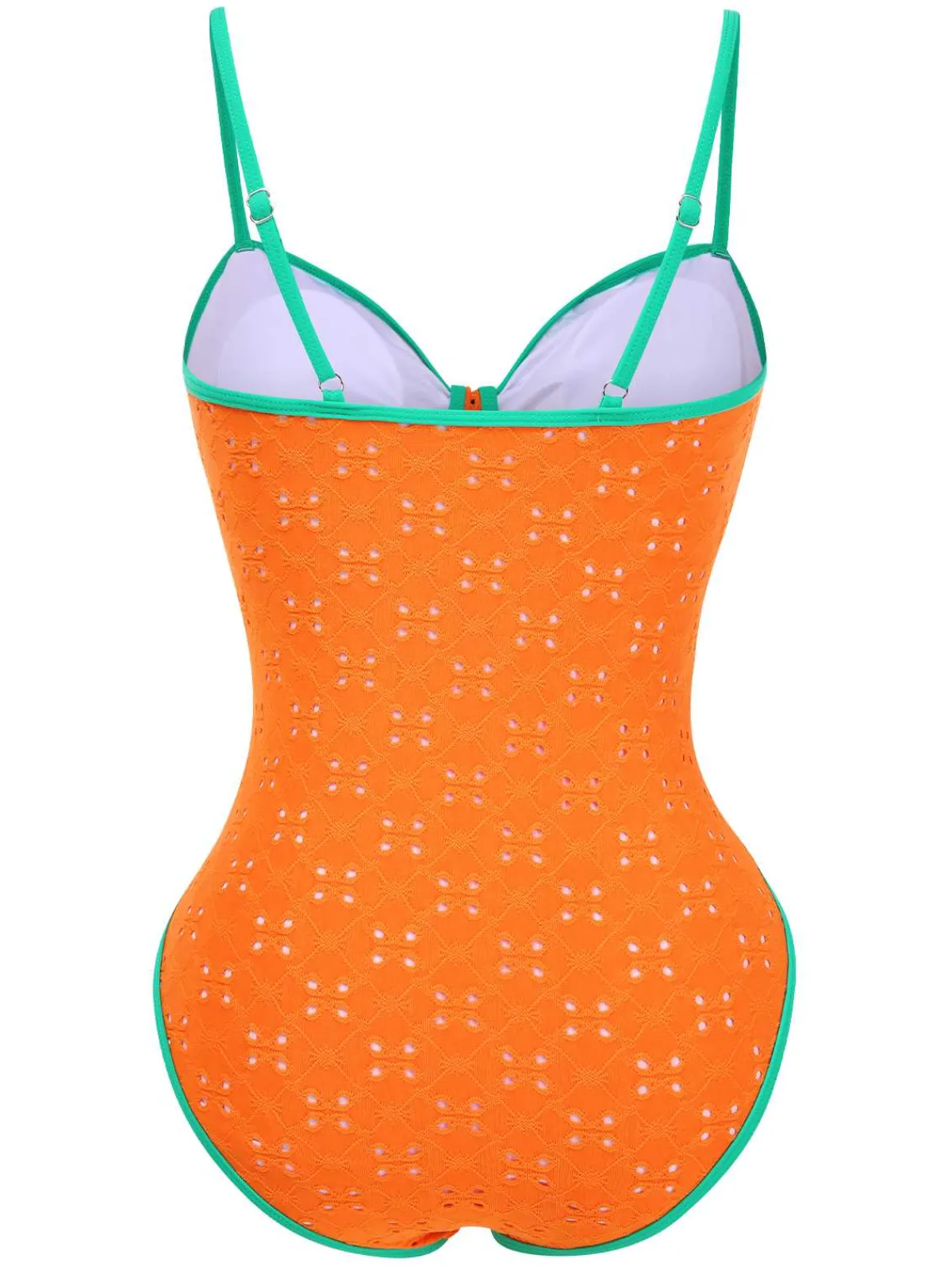 New Retro Stage 1960s Strap Contrast Trim One-Piece Swimsuit