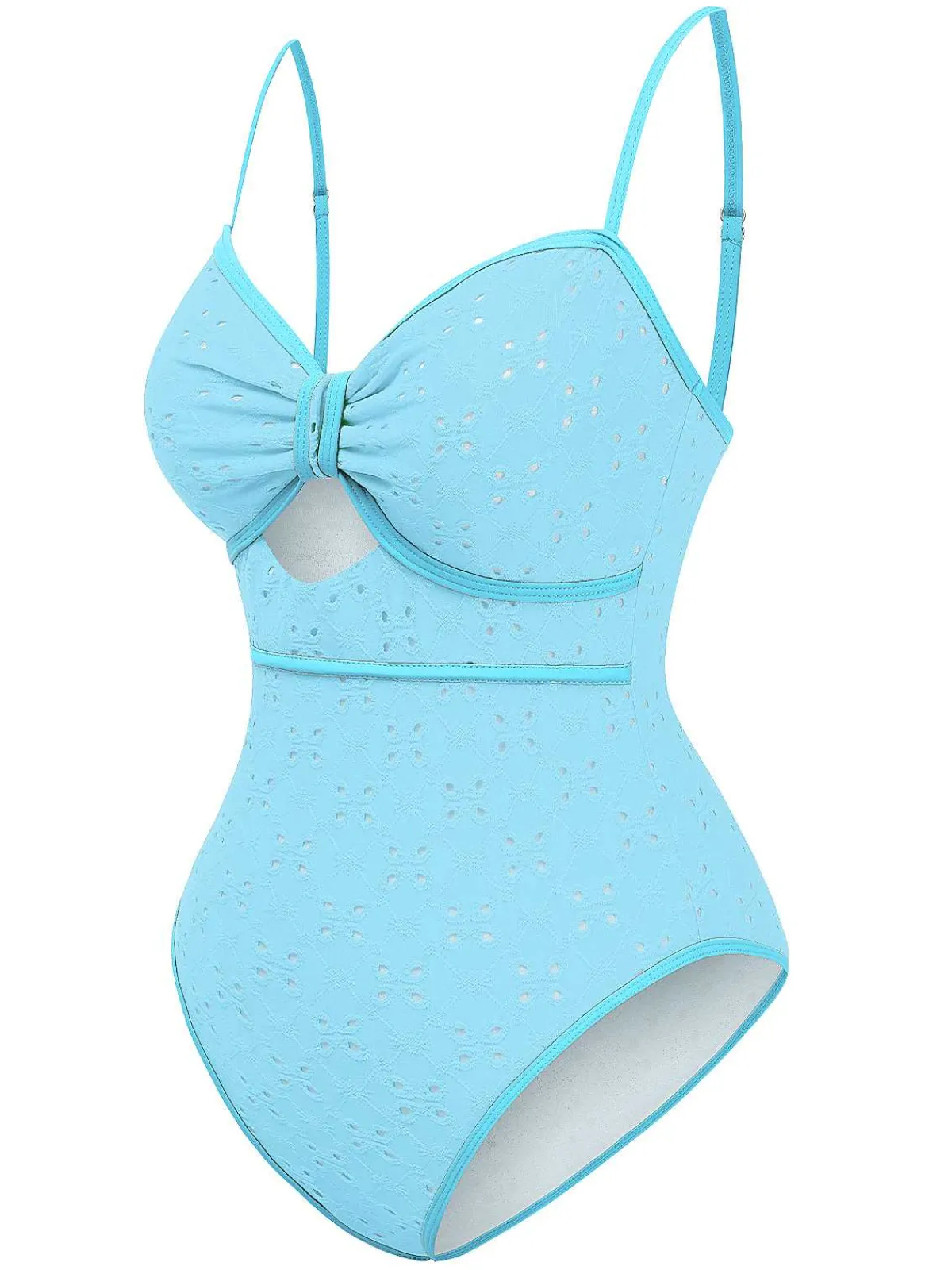 New Retro Stage 1960s Strap Contrast Trim One-Piece Swimsuit