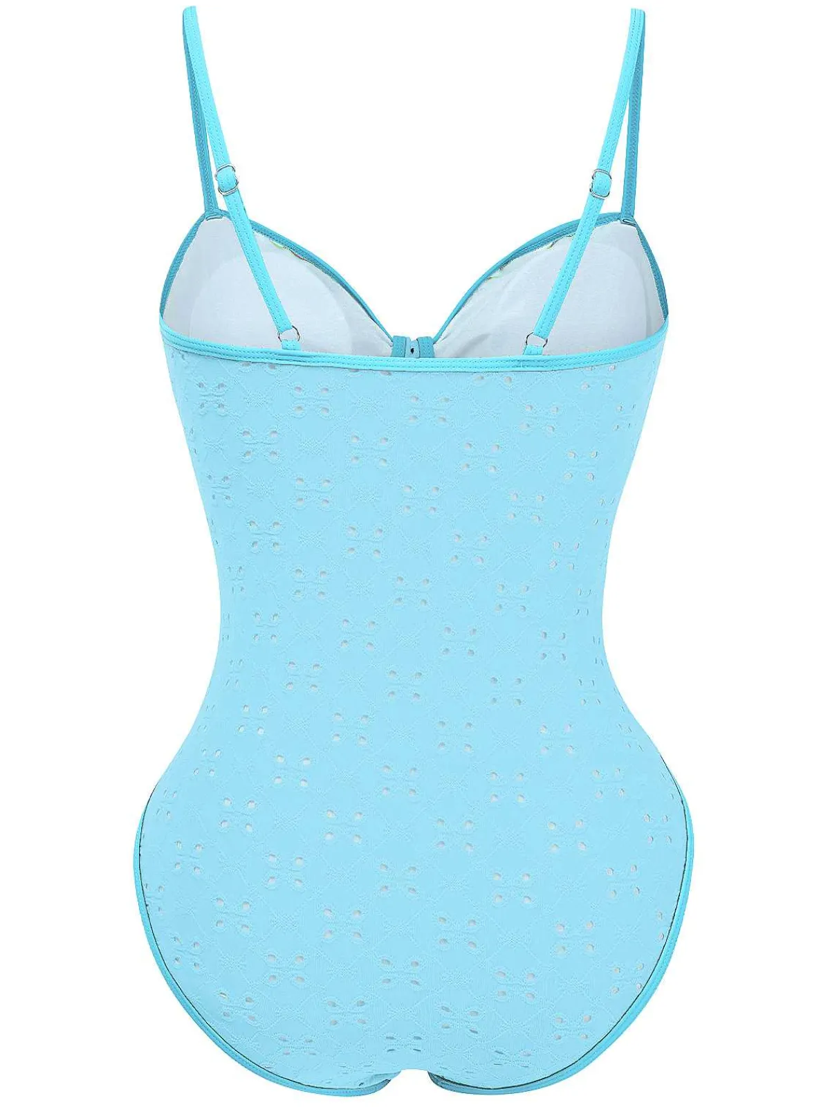 New Retro Stage 1960s Strap Contrast Trim One-Piece Swimsuit