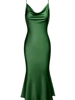 Fashion Retro Stage 1930s Strap Solid Fishtail Vintage Dress