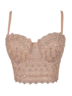 Sale Retro Stage 1980s Strap Sparkling Rhinestone Corset