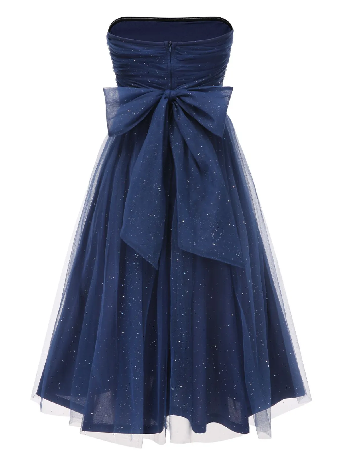 Online Retro Stage 1950s Strapless Sparkle Bow Mesh Dress