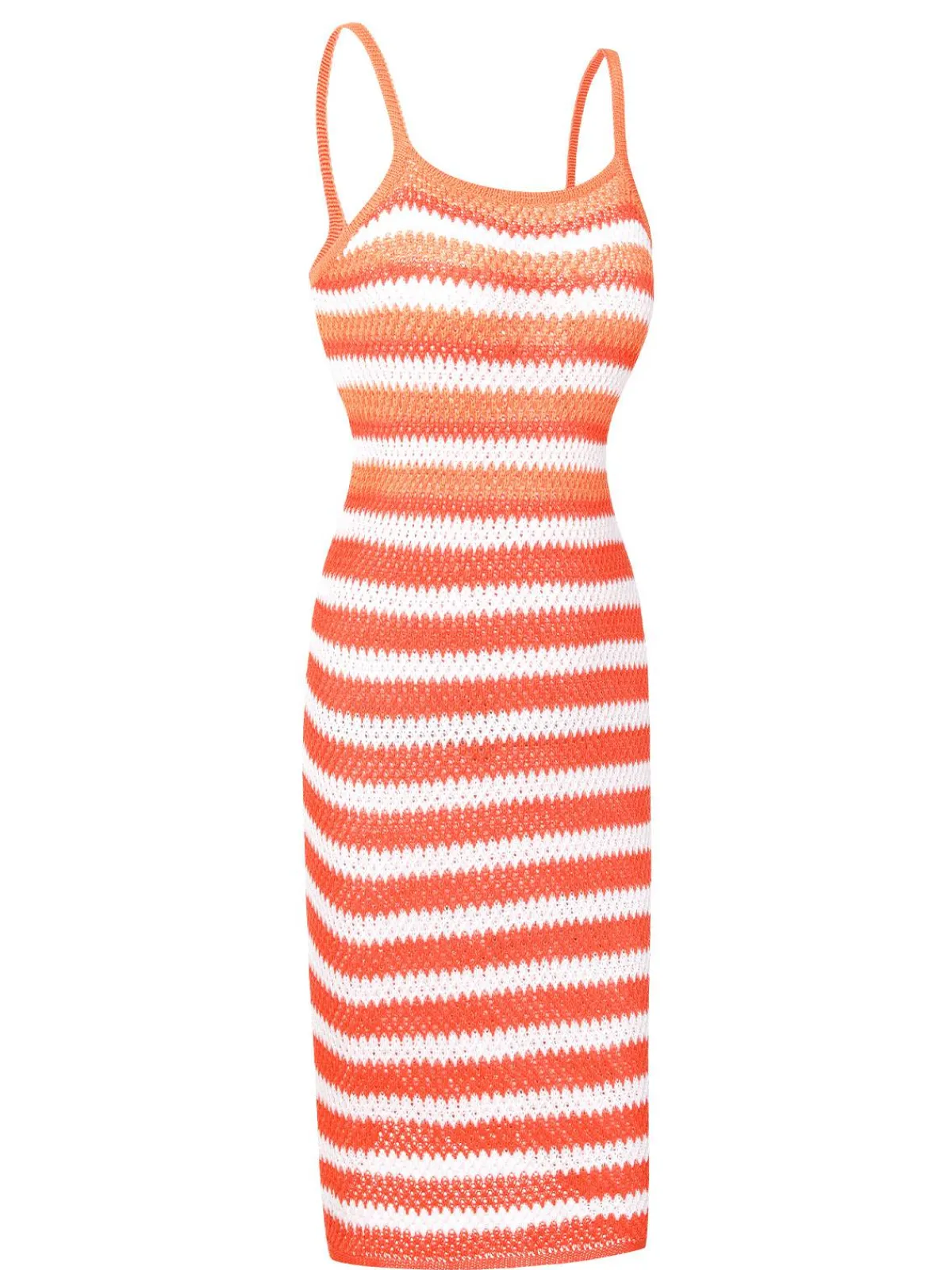 Discount Retro Stage 1960s Striped Knitted Spaghetti Straps Dress