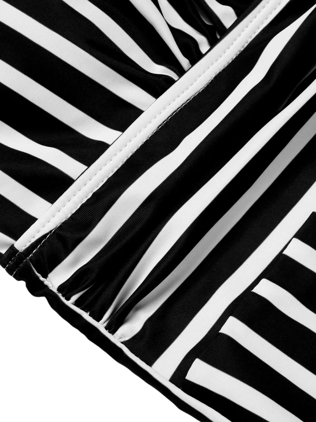 Sale Retro Stage 1950s Stripes Spaghetti Strap One-Piece Swimsuit
