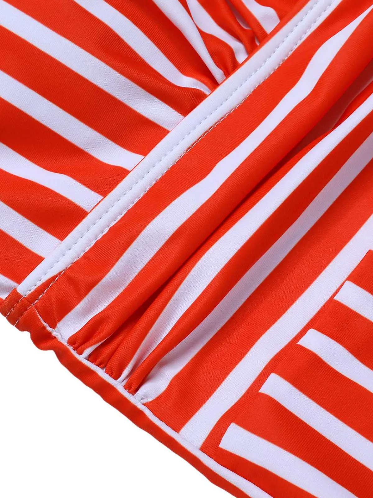 Sale Retro Stage 1950s Stripes Spaghetti Strap One-Piece Swimsuit