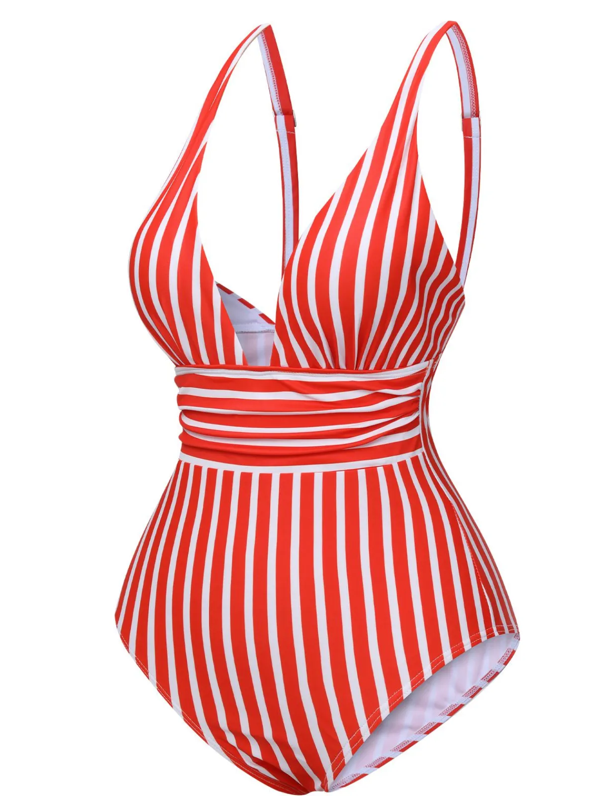 Outlet Retro Stage 1950s Stripes Spaghetti Strap One-Piece Swimsuit
