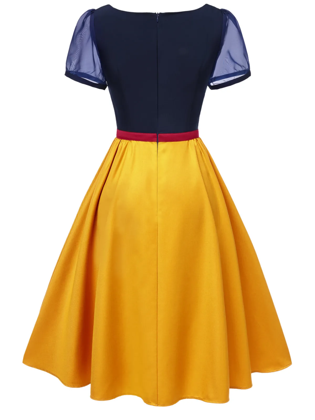 Outlet Retro Stage 1940s Sweetheart Neck Bow Princess Dress Turmeric