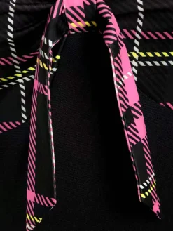 Online Retro Stage 1950s Sweetheart Plaid Patchwork Dress Black