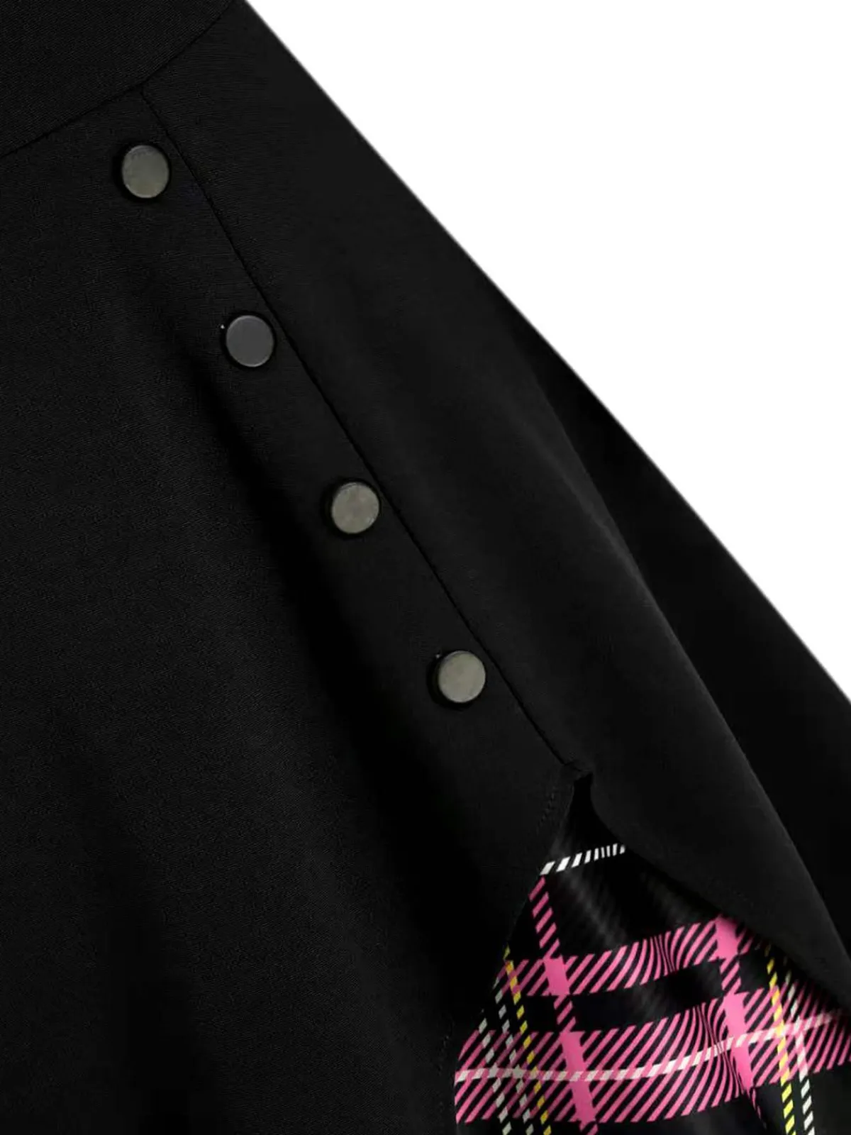 Online Retro Stage 1950s Sweetheart Plaid Patchwork Dress Black