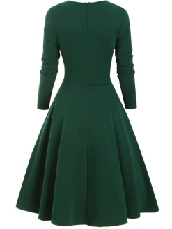 Sale Retro Stage 1950s Sweetheart Plaid Patchwork Dress