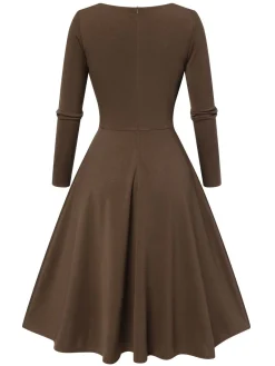 Sale Retro Stage 1950s Sweetheart Plaid Patchwork Dress