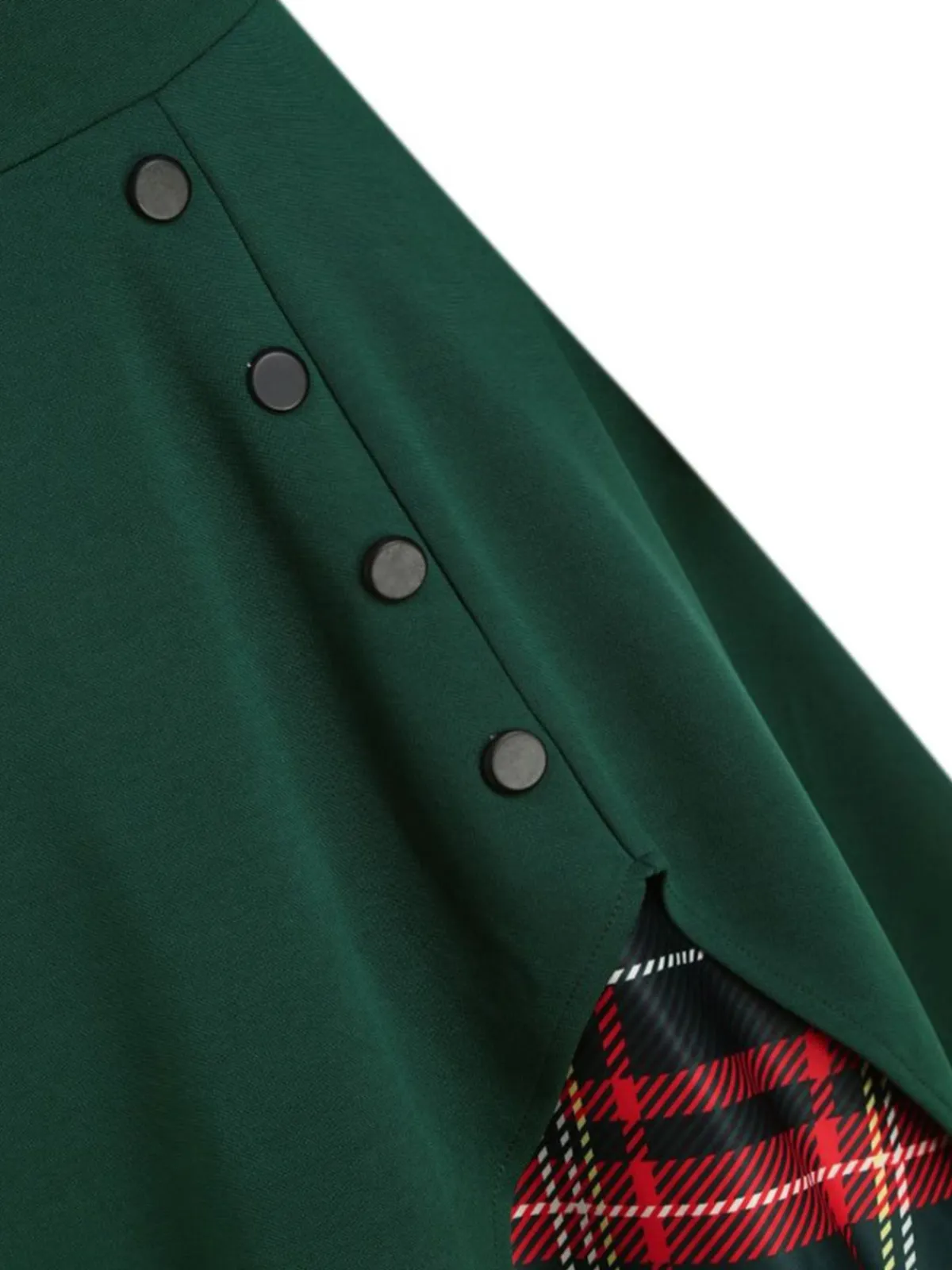 Outlet Retro Stage 1950s Sweetheart Plaid Patchwork Dress