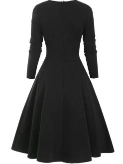 Outlet Retro Stage 1950s Sweetheart Plaid Patchwork Dress