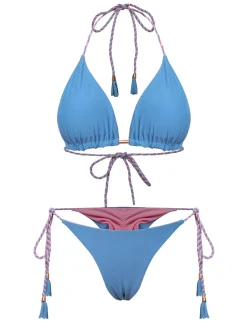 Outlet Retro Stage 1950s Tie Back Backless Braided Bikini Set