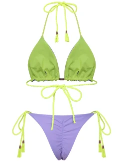Outlet Retro Stage 1950s Tie Back Backless Braided Bikini Set