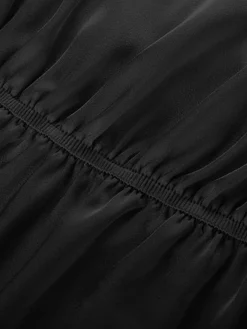 Best Retro Stage 1930s Tie Front Lapel Long Sleeve Blouse