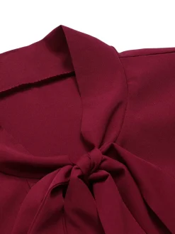 Best Retro Stage 1950s Tie Neck Cap Sleeve Tops