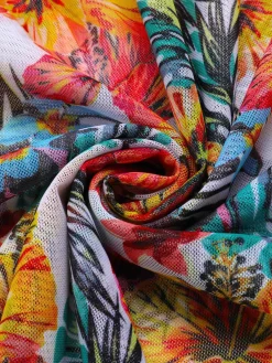 Sale Retro Stage 1960s Tropical Halter Bikini Set & Cover-Up