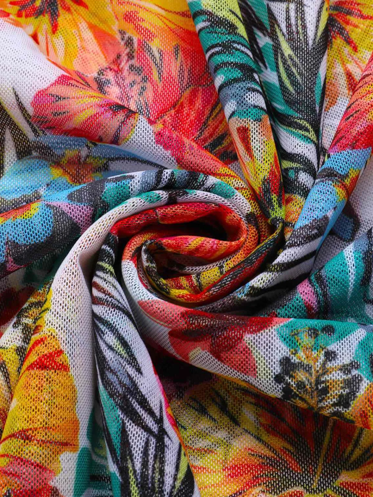 Sale Retro Stage 1960s Tropical Halter Bikini Set & Cover-Up