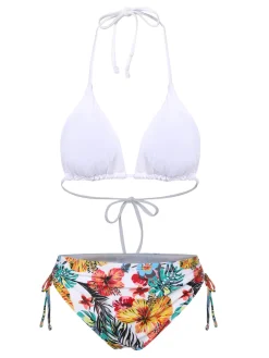 Sale Retro Stage 1960s Tropical Halter Bikini Set & Cover-Up