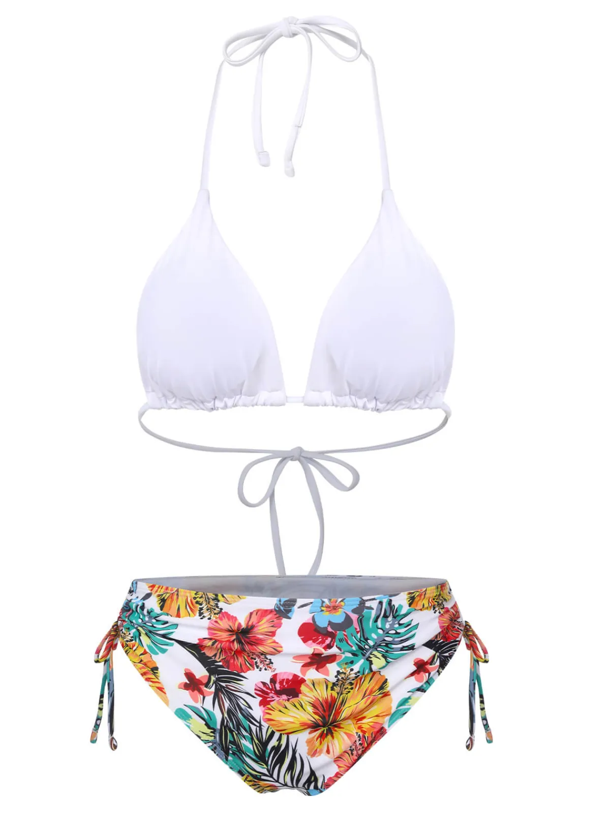 Sale Retro Stage 1960s Tropical Halter Bikini Set & Cover-Up