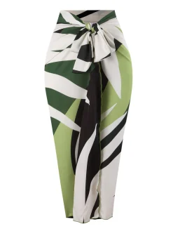 Clearance Retro Stage 1960s Tropical Plant Cover-up