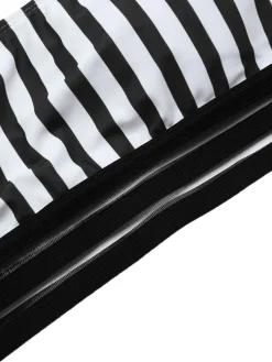 Discount Retro Stage 1950s U-Neck Vertical Stripes Straps Swimsuit