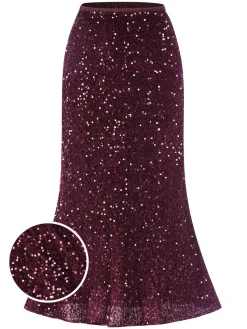 Outlet Retro Stage 1930s Velvet Sequined Mermaid Skirt