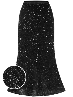 Outlet Retro Stage 1930s Velvet Sequined Mermaid Skirt