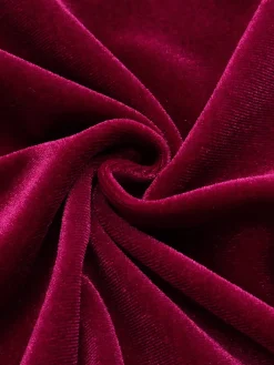 Online Retro Stage 1960s Velvet Spaghetti Strap Solid Dress Red