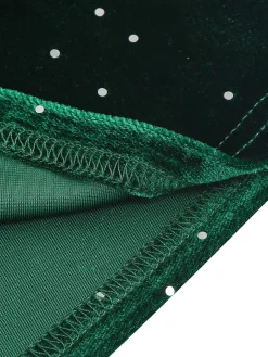 Best Retro Stage 1950s Velvet Sparkling Solid A-Line Dress