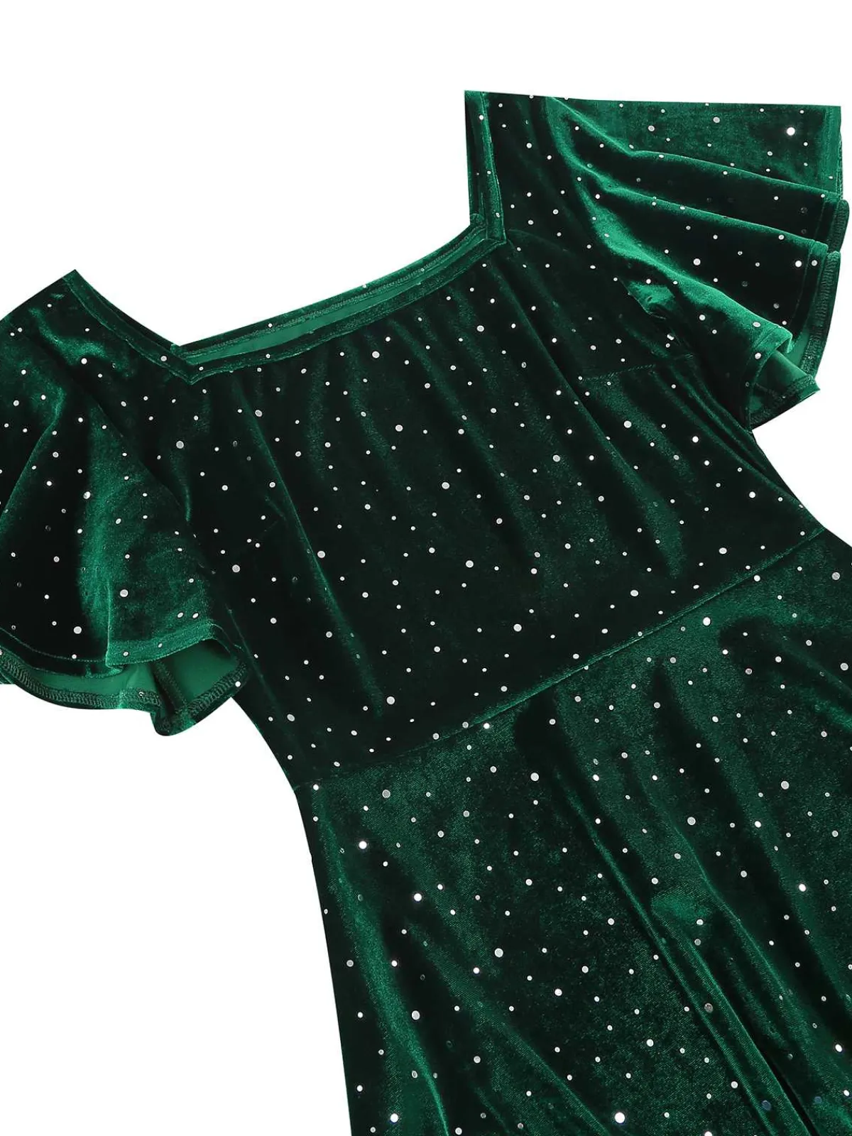 Best Retro Stage 1950s Velvet Sparkling Solid A-Line Dress