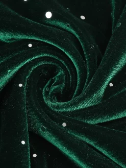 Best Retro Stage 1950s Velvet Sparkling Solid A-Line Dress