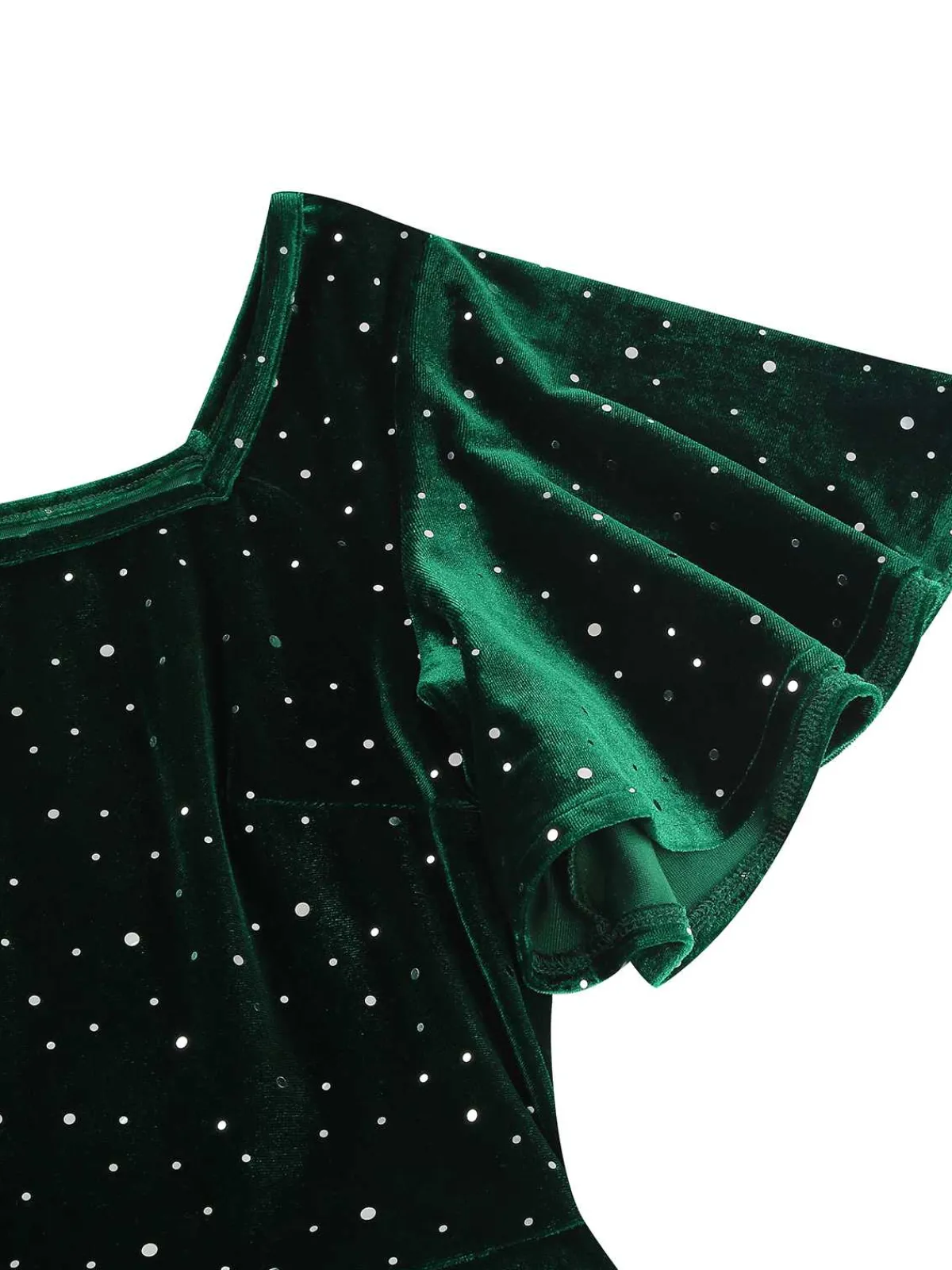 Best Retro Stage 1950s Velvet Sparkling Solid A-Line Dress