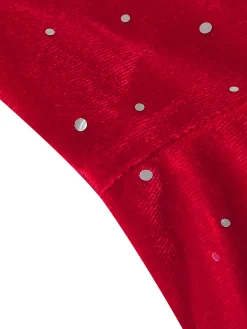 Best Retro Stage 1950s Velvet Sparkling Solid A-Line Dress