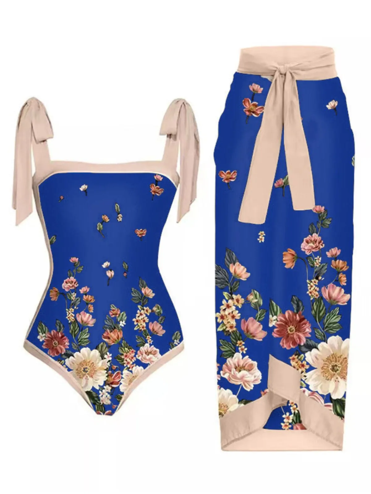 Best Retro Stage 1950s Vintage Floral Swimsuit & Cover-Up