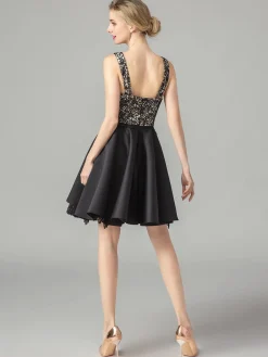 Clearance Retro Stage 1950s Vintage Glitter Bridesmaid Wedding Dress Black