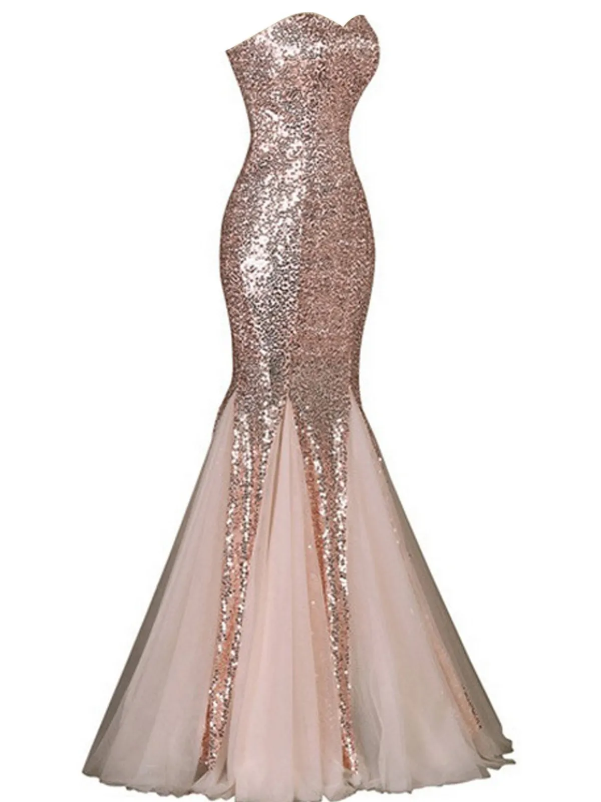 Sale Retro Stage 1930s Vintage Sequin Strapless Dress
