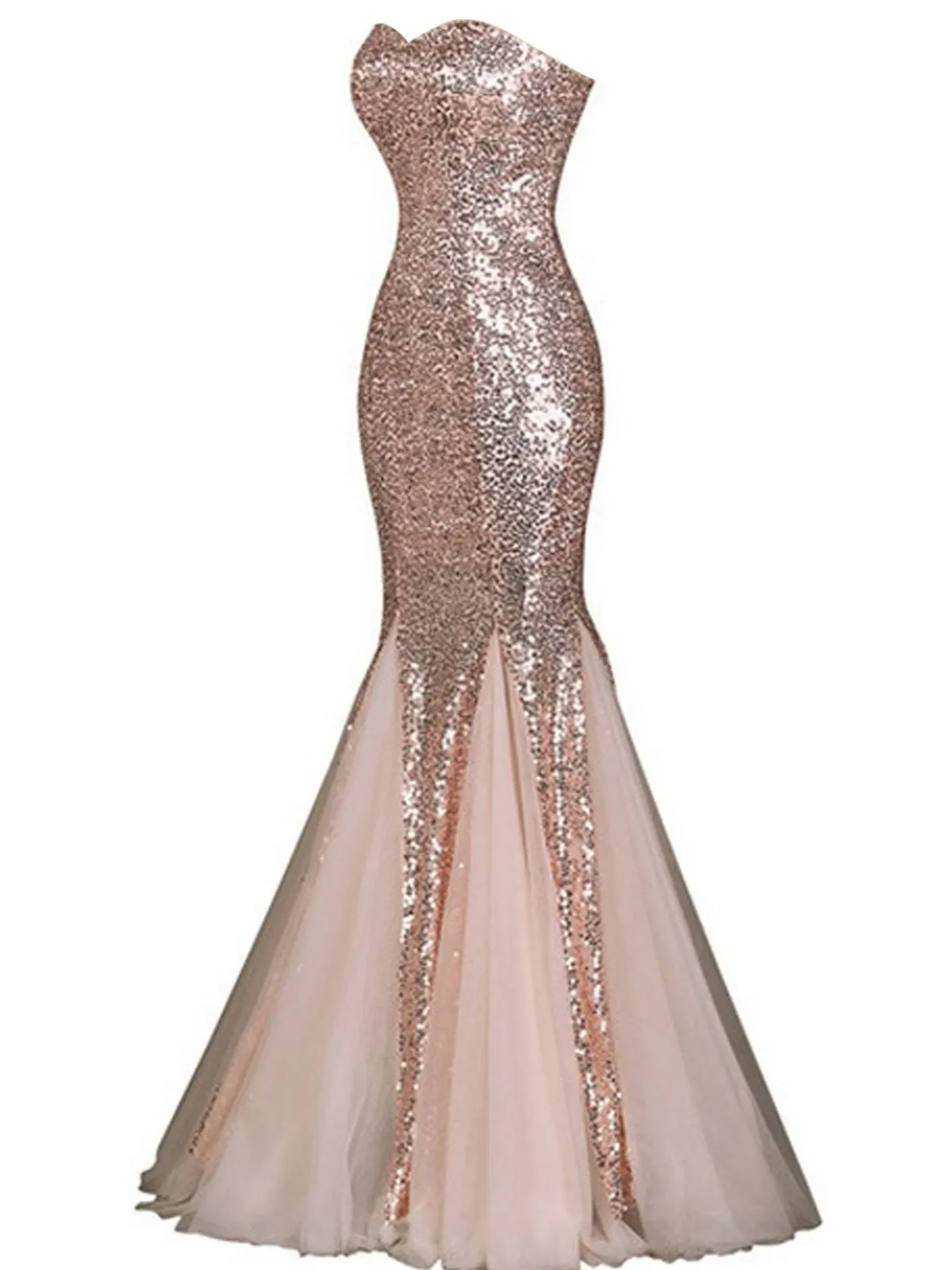 Sale Retro Stage 1930s Vintage Sequin Strapless Dress