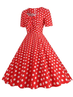 Best Retro Stage 1950s Vintage Sweetheart Bow Swing Dress