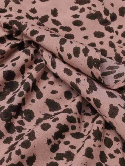 Discount Retro Stage 1960s V-Neck Dots Ruffle Wrap Dress