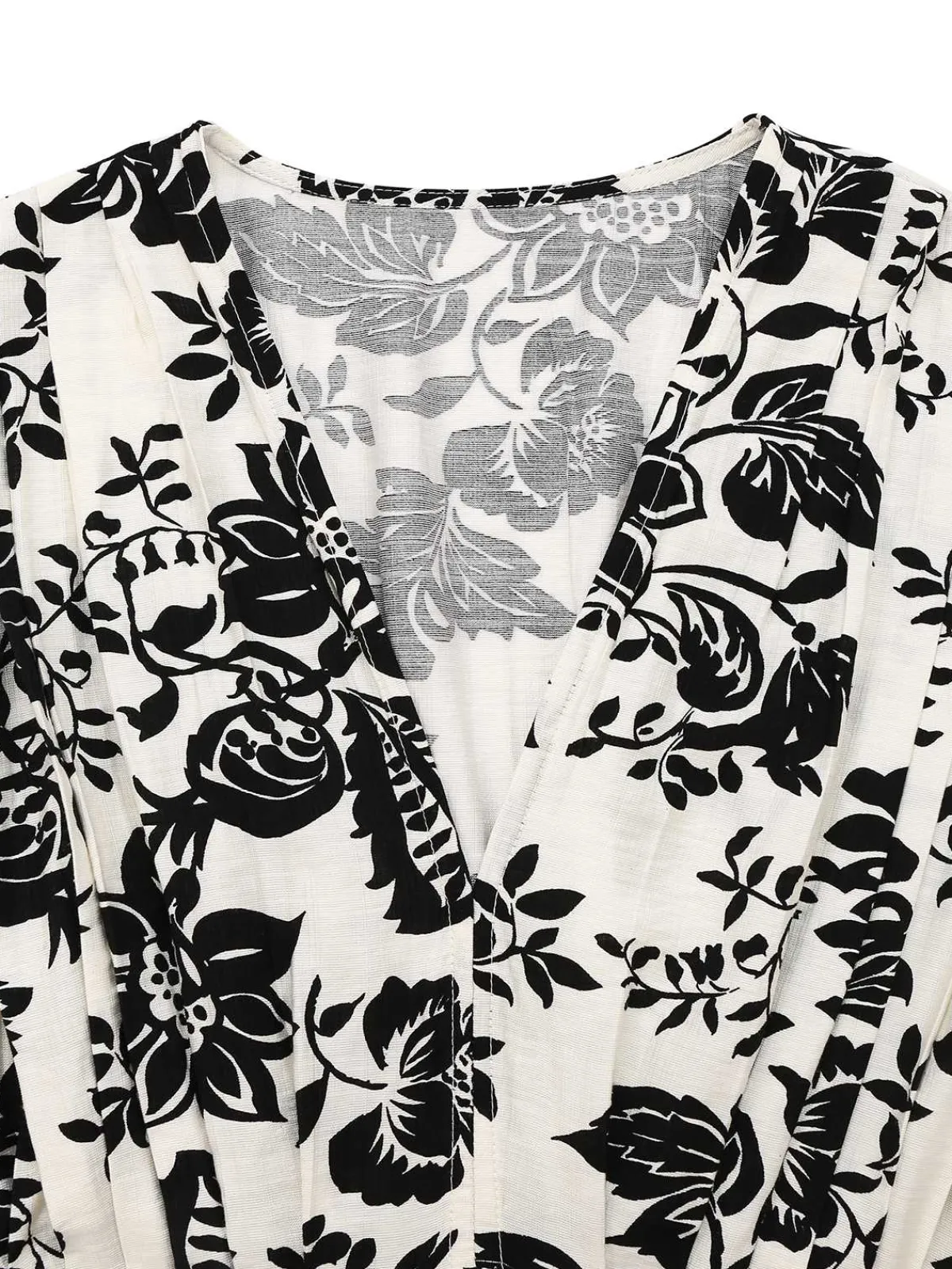 Clearance Retro Stage 1970s V-Neck Floral Cap Sleeve Midi Dress White