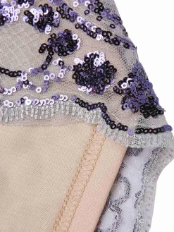 Outlet Retro Stage 1970s V-Neck Floral Sequined Straps Dress