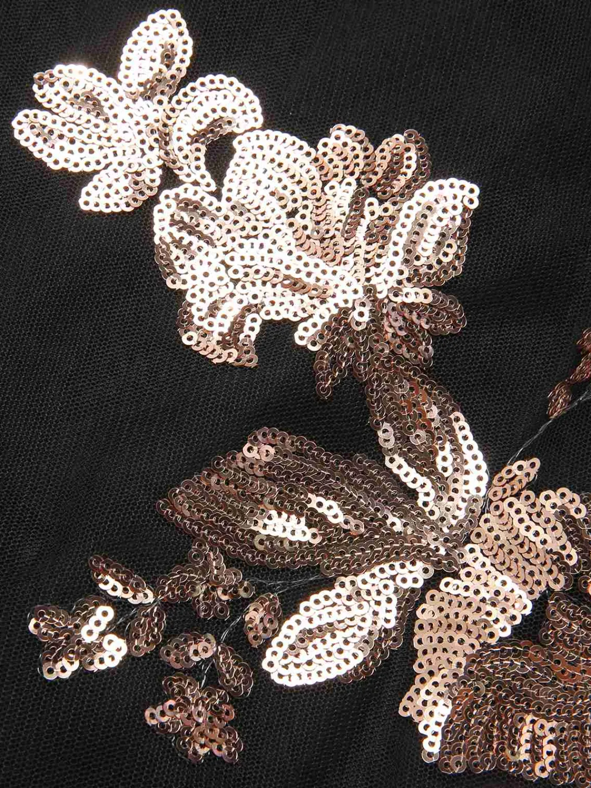 Outlet Retro Stage 1970s V-Neck Floral Sequined Straps Dress
