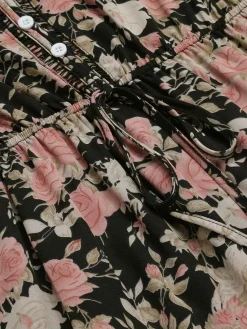 Online Retro Stage 1930s V-Neck Floral Sleeveless Dress